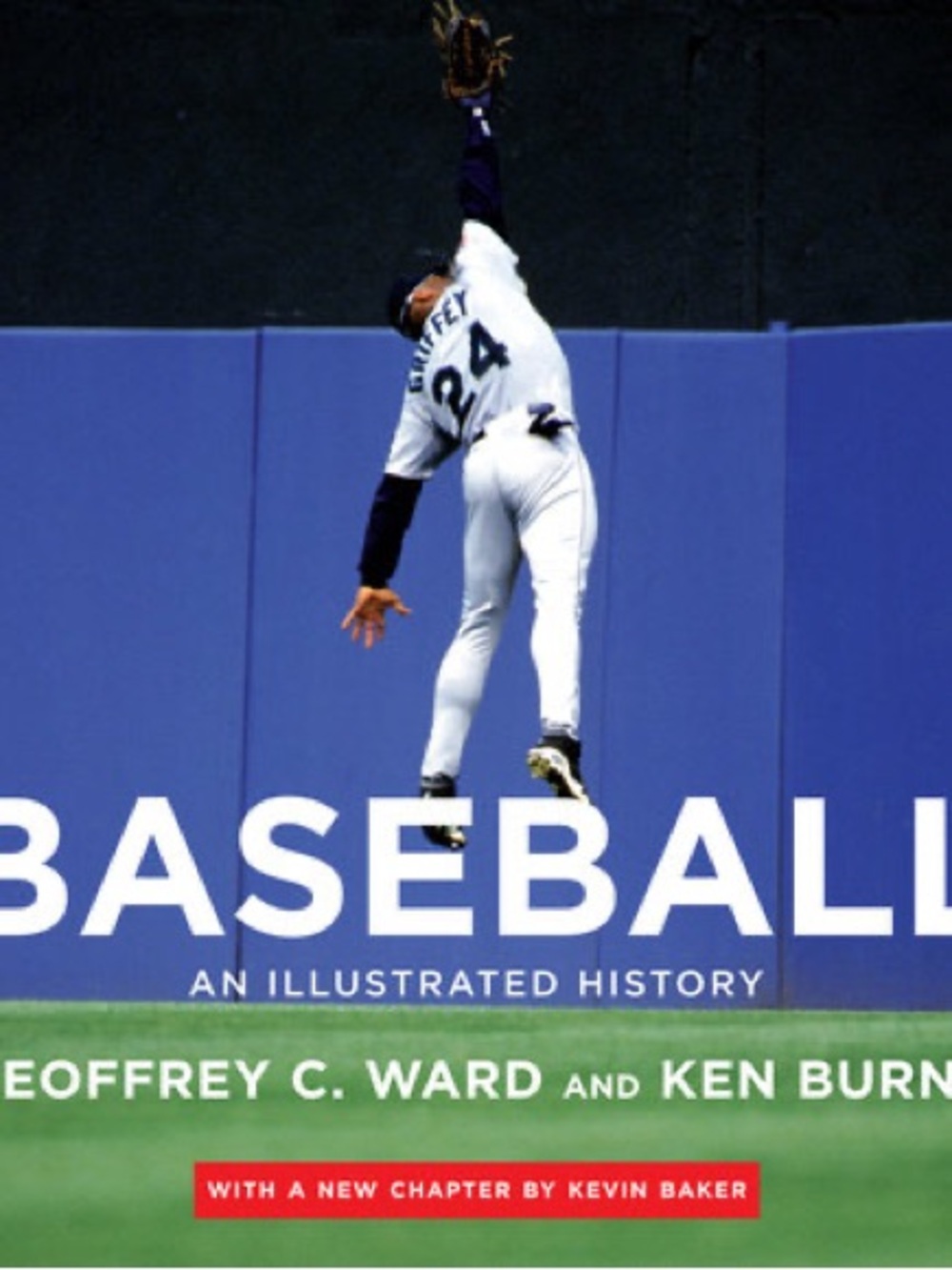 Ken Griffey Jr. #24 Baseball Action Photo - White & Navy Uniform
